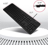 Macally Wireless Keyboard | 2.4 Computer Keyboard | Full Size Keyboard (Quiet Keys) All Day Comfortable Typing with Cordless Keyboard for PC, windows (NEW OPEN BOX)