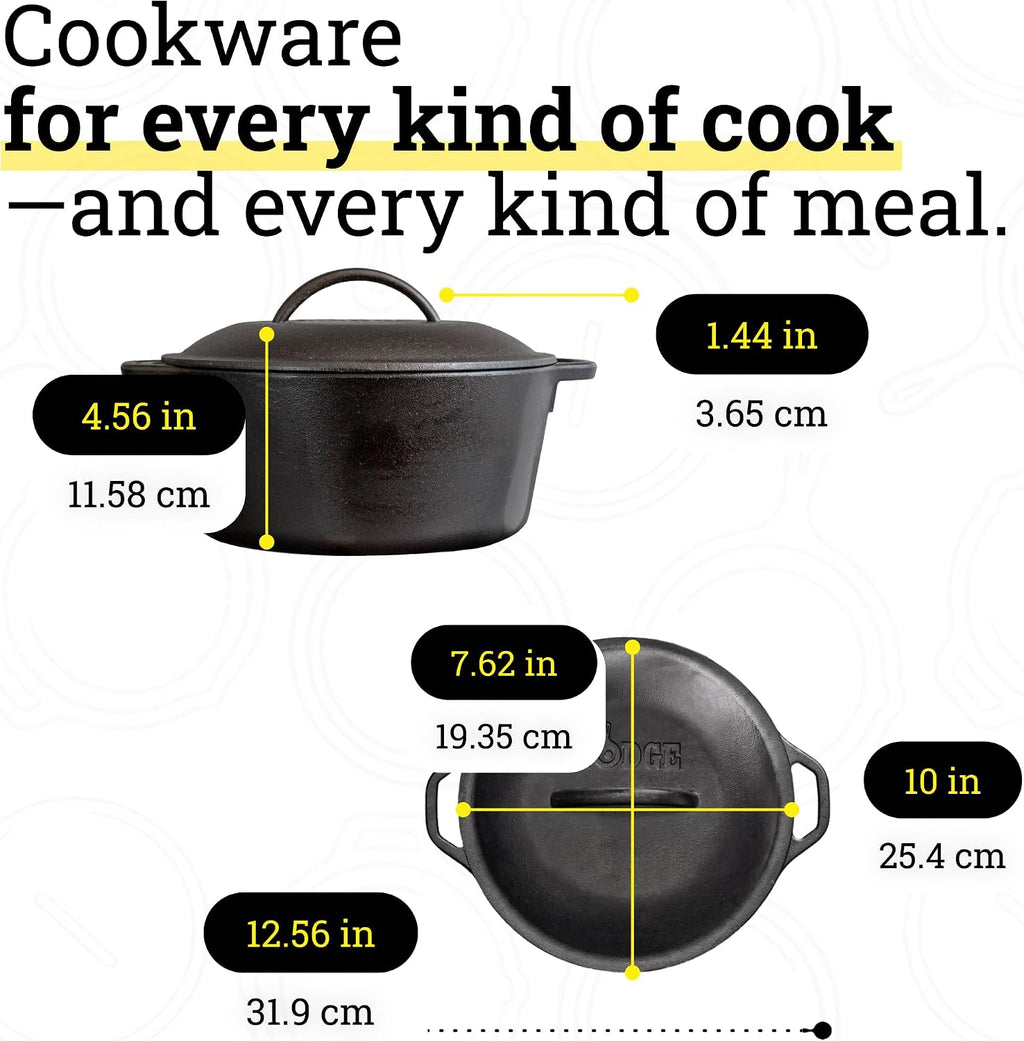 Lodge Cast Iron Dutch Oven with Loop Handle - 5 Quart