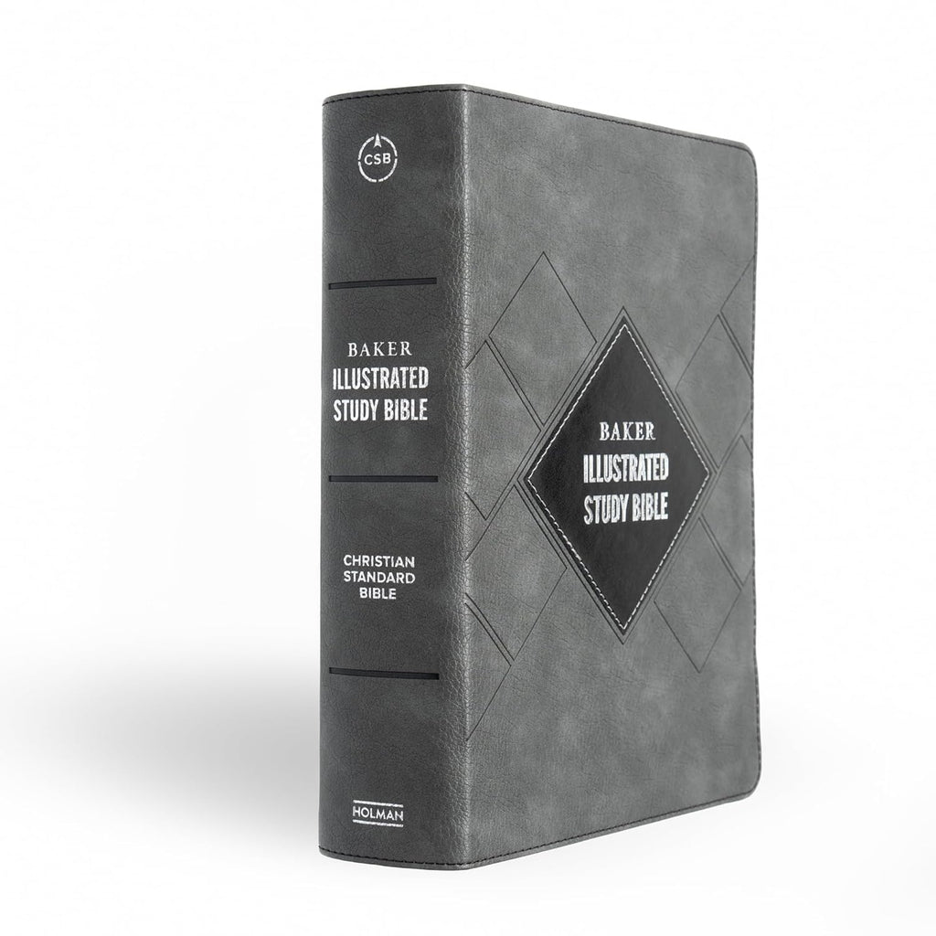 CSB Baker Illustrated Study Bible, Charcoal LeatherTouch, Red Letter, Full Color Interior
