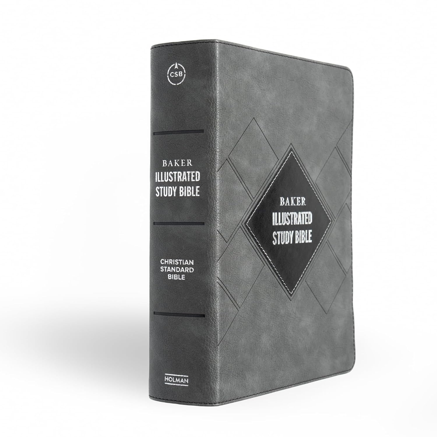 CSB Baker Illustrated Study Bible, Charcoal LeatherTouch, Red Letter, Full Color Interior