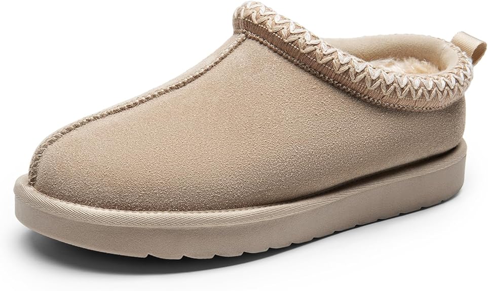 DREAM PAIRS Women's Fuzzy Cozy Slippers Genuine Suede Indoor Outdoor Fluffy Home Comfy Winter Slip On Cute Warm Memory Foam Furry Shoes Size: 7.5