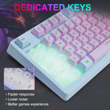 HUO JI Gaming Keyboard USB Wired with Rainbow LED Backlit, Floating Keys, Mechanical Feeling, Spill Resistant, Ergonomic(NEW,OPEN BOX)