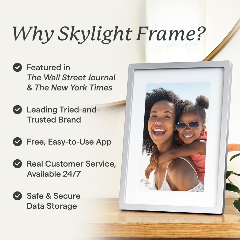 Skylight Digital Picture Frame, Load from Phone Capability, 10" Black