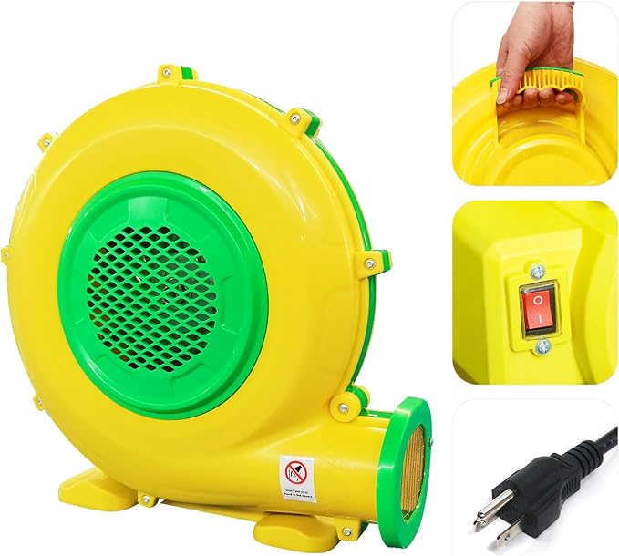 Air Blower, 950W 1.25HP Bounce House Blower, Portable Pump Fan Blower Perfect for Inflatable Bounce House, Bouncy Castle, Jumper, Water Slide, Blower Corded(950 Watt 1.25HP) (Open Box)