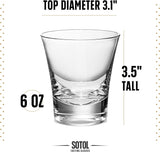 Sotol and Tequila Sipping Glasses | Tequila Glassware Collection | Set of 4 | 6 oz Professional Sippers for Drinking Joven, Reposado, Anejo Sotols | Stemless Heavy Based Liquor Snifters (New)