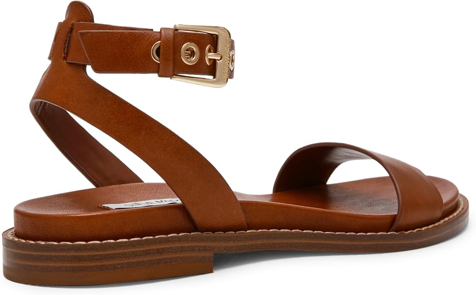 Steve Madden Women's Dandi Sandal, Tan Leather, (Size: 8.5)