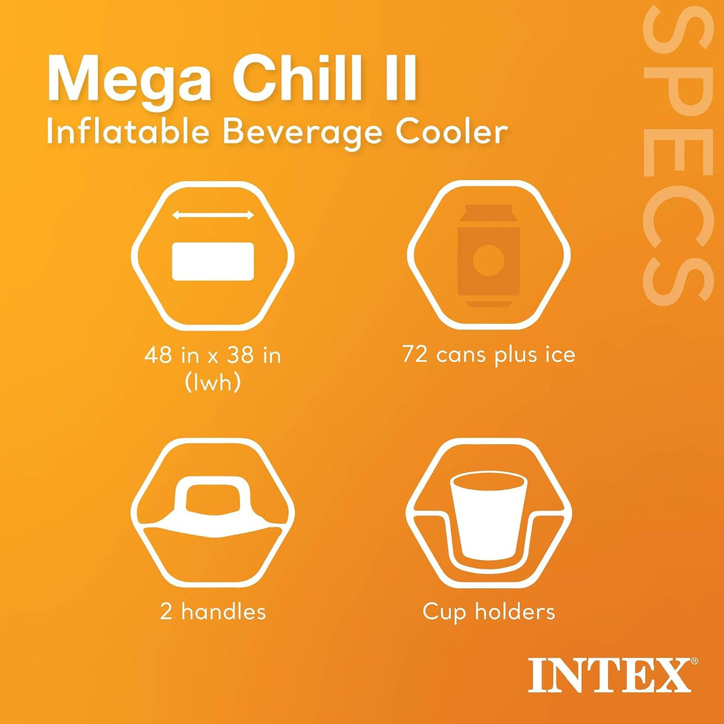 INTEX Mega Chill 2 Cooler - Floating Inflatable Cooler - Model 58821EP