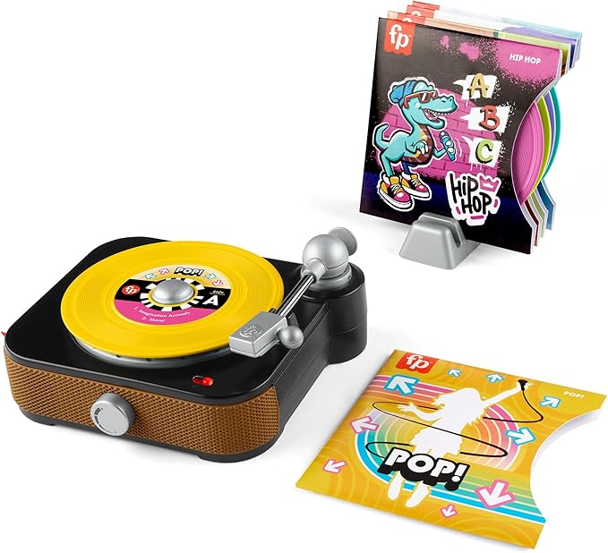 Fisher-Price Musical Toy, Rockin’ Record Player for Preschool Pretend Play for Kids Ages 3+ Year (New, Open Box) *Damaged Box*