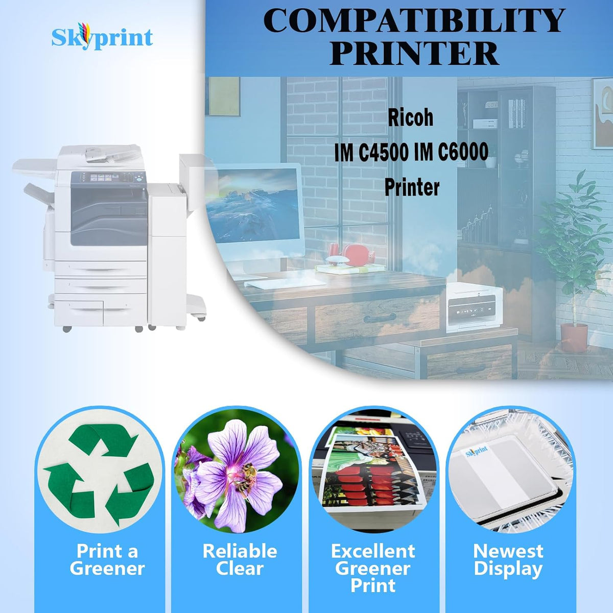 SkyPrint IM C4500 IM C6000 Toner Cartridge for Ricoh IMC4500 IMC6000 Printer