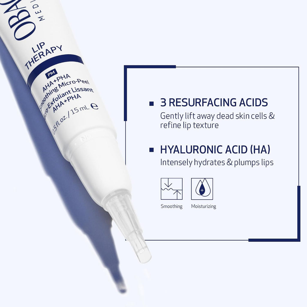Obagi LIP THERAPY AHA+PHA SMOOTHING MICRO-PEEL 0.5 Oz. (PM)