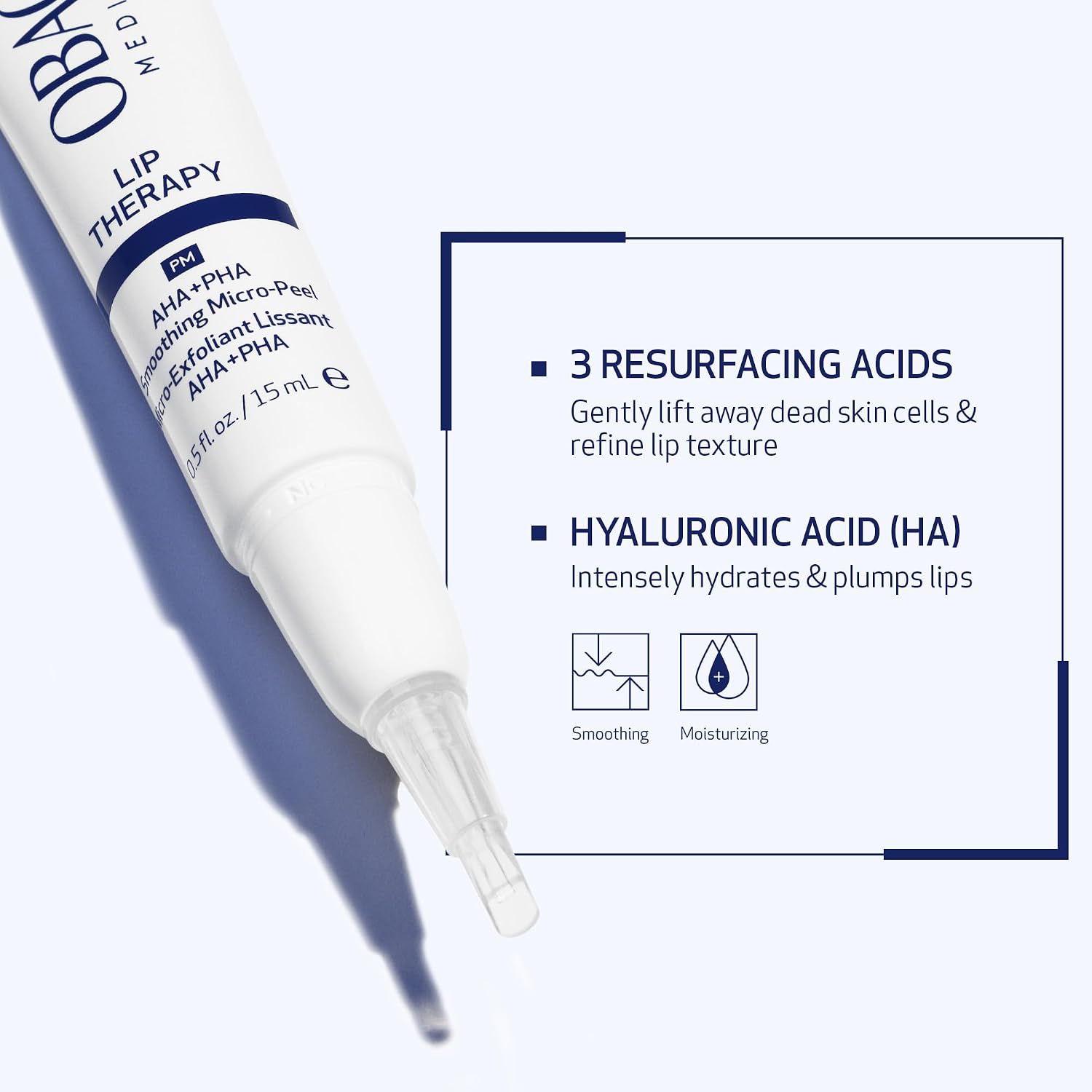 Obagi LIP THERAPY AHA+PHA SMOOTHING MICRO-PEEL 0.5 Oz. (PM)