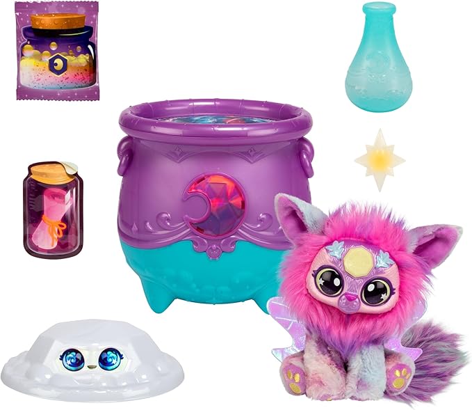 Magic Mixies Magical Gem Surprise Cauldron: Moon. with New Shimmer Eyes! Reveal an Mixie Plushie from The Fizzing Cauldron and Discover 2 Magical Lunar Gem Surprises! Styles May Vary (New)