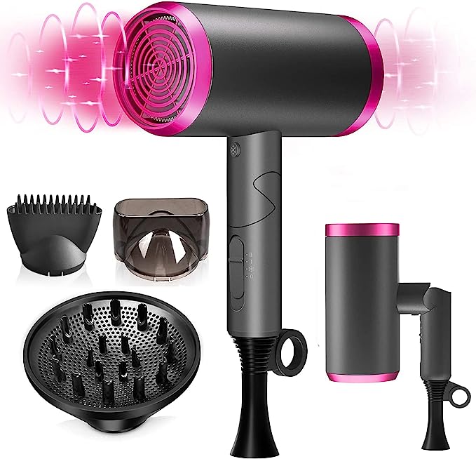Foldable Ionic Hair Dryer with Diffuser