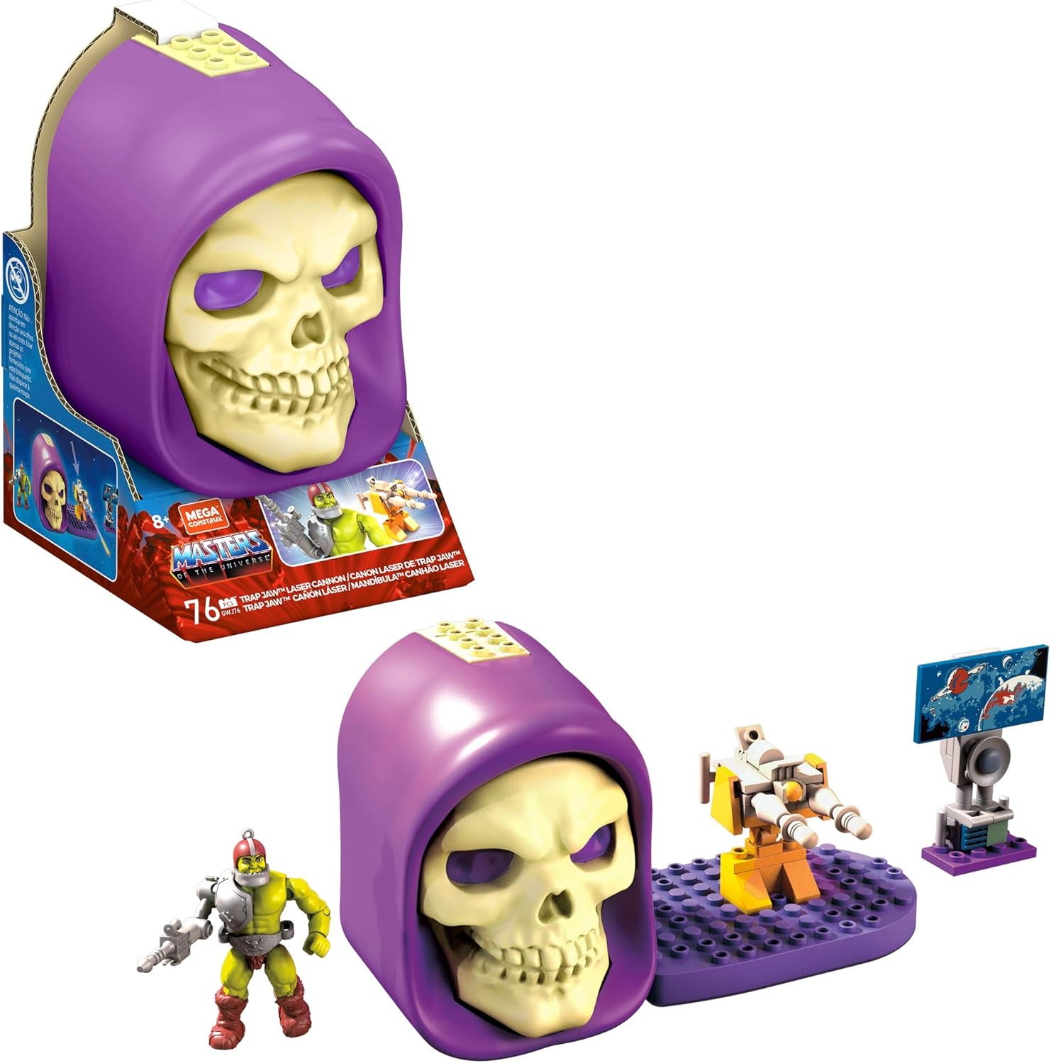 MEGA Masters of The Universe Trap Jaw Laser Cannon Skeletor Skull Construction Set