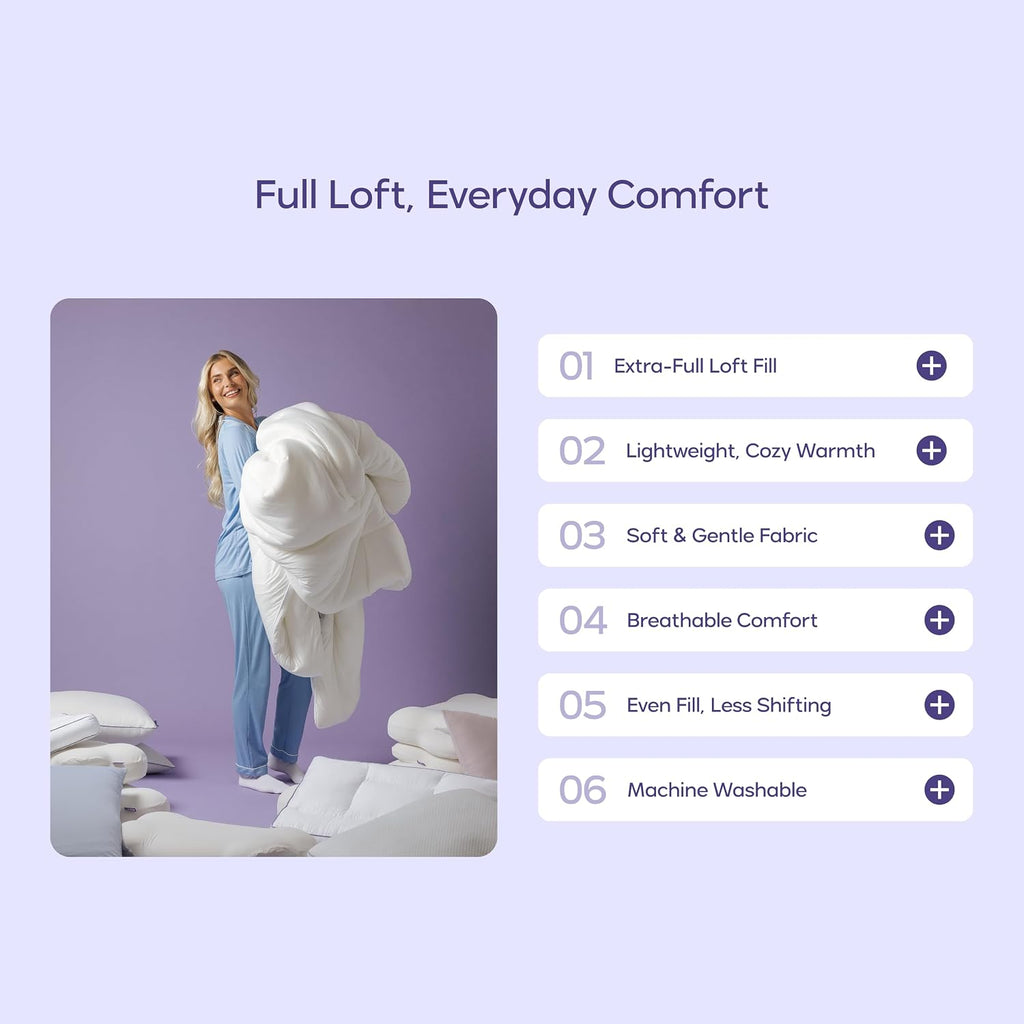 Mellow Marshmellow Comforter King/Cal King, Oeko-TEX Class I Fabric- White