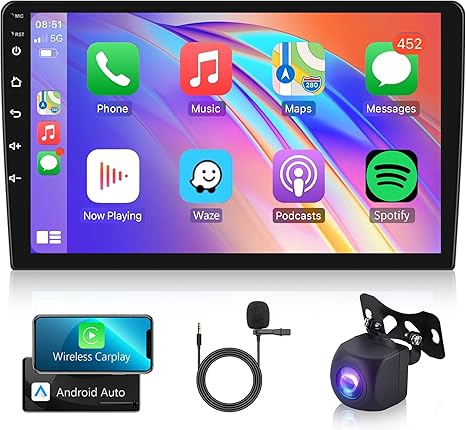 Rimoody 32G Android Car Stereo Double Din with Wireless Apple Carplay, Rimoody 9 Inch Touch Screen Car Radio(New Open Box)