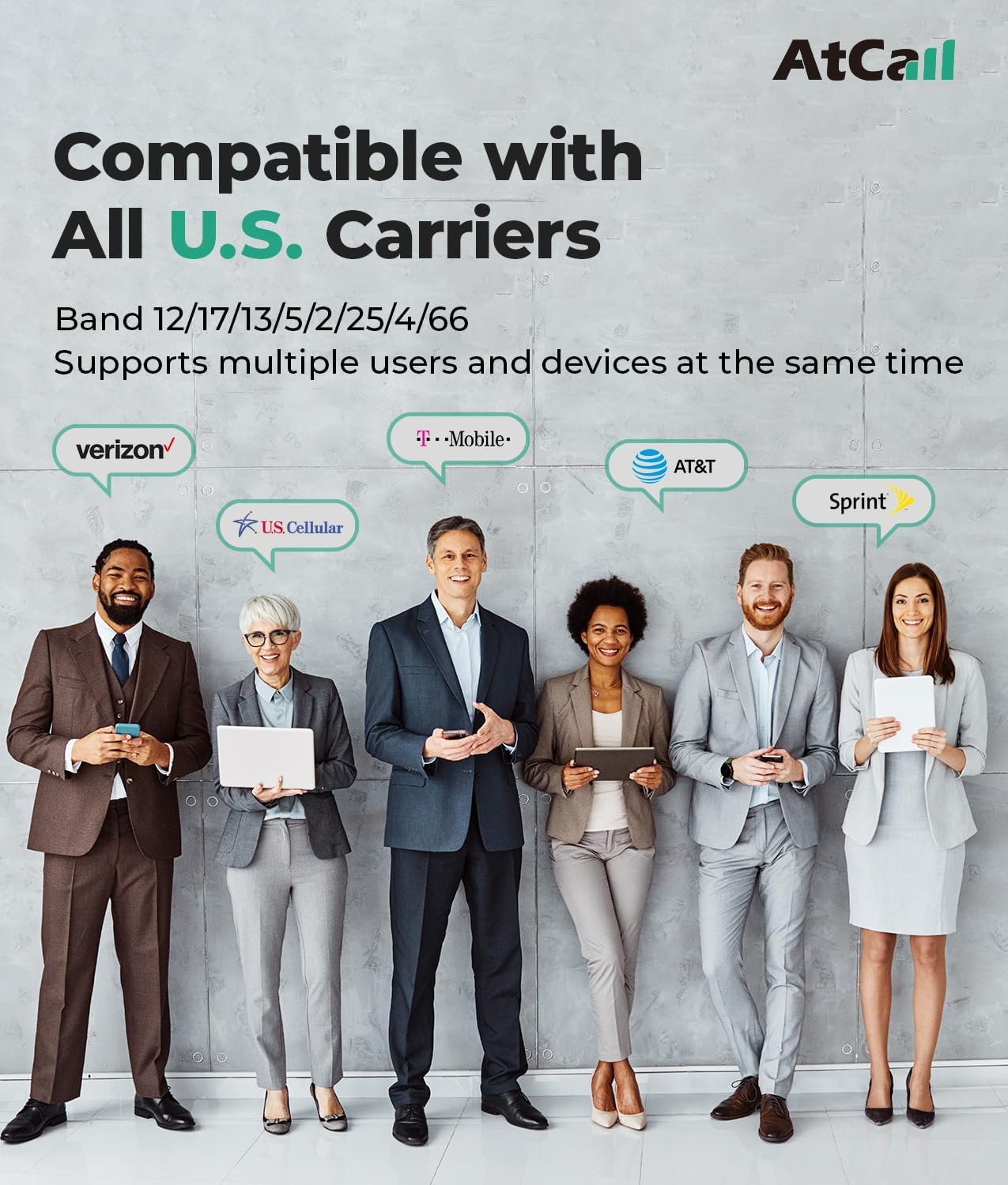 Atcall SuperLink Cell Phone Booster for Home, Up to 6,000 Sq Ft, Smart LCD Display, Built-in Indoor Antenna, Boost 5G 4G LTE for All U.S. Carriers - Verizon AT&T T-Mobile, FCC Approved