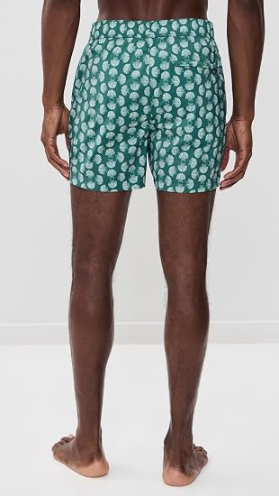 Onia Men's Charles Swim Trunks 5" - Shell Geo/Aloe Multi - Size M