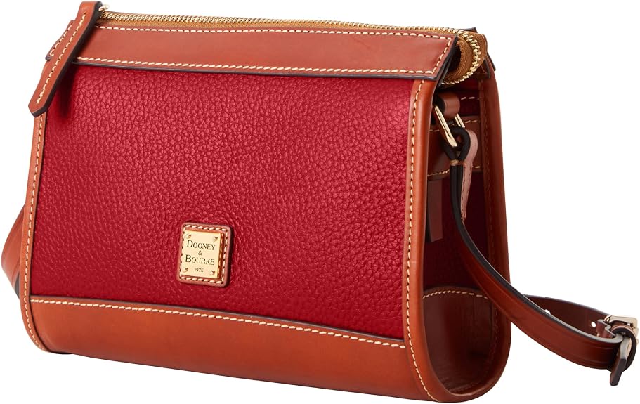 Dooney & Bourke Handbag, Pebble Grain Zip Crossbody - Red
