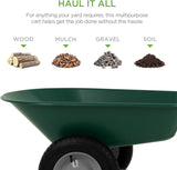 Best Choice Products - Dual-Wheel Wheelbarrow Garden Cart - Green