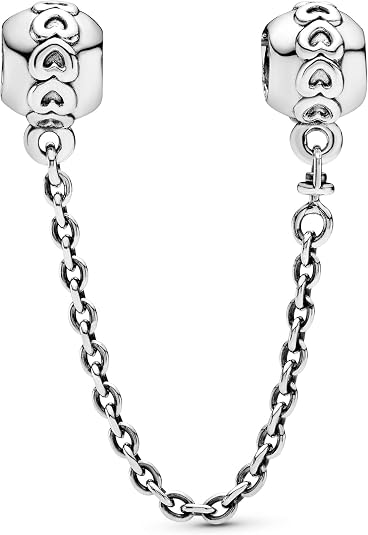 PANDORA Band of Hearts Safety Chain Charm - Sterling Silver