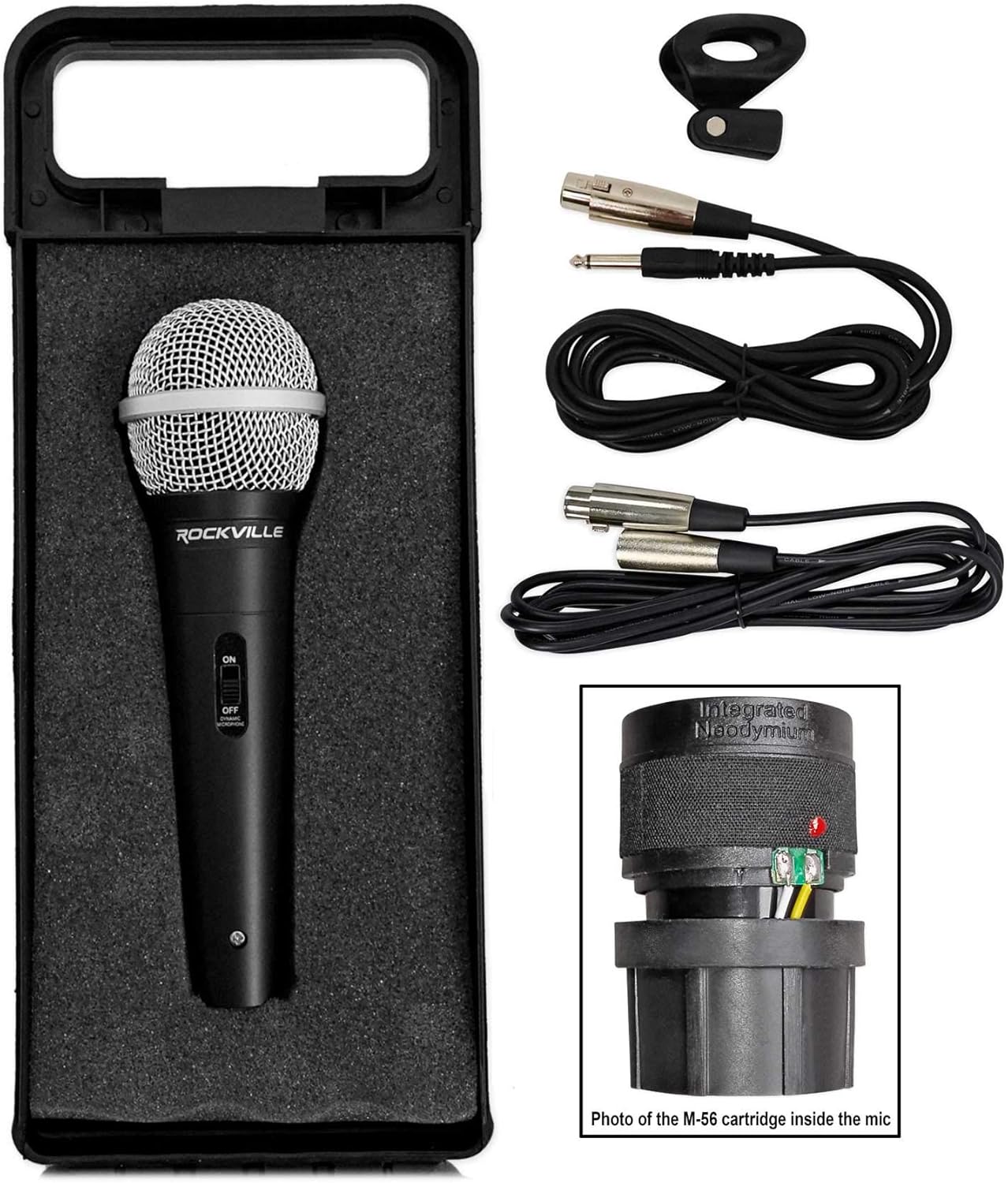 Rockville RMC-XLR Wired Dynamic Microphone, Full Metal Body