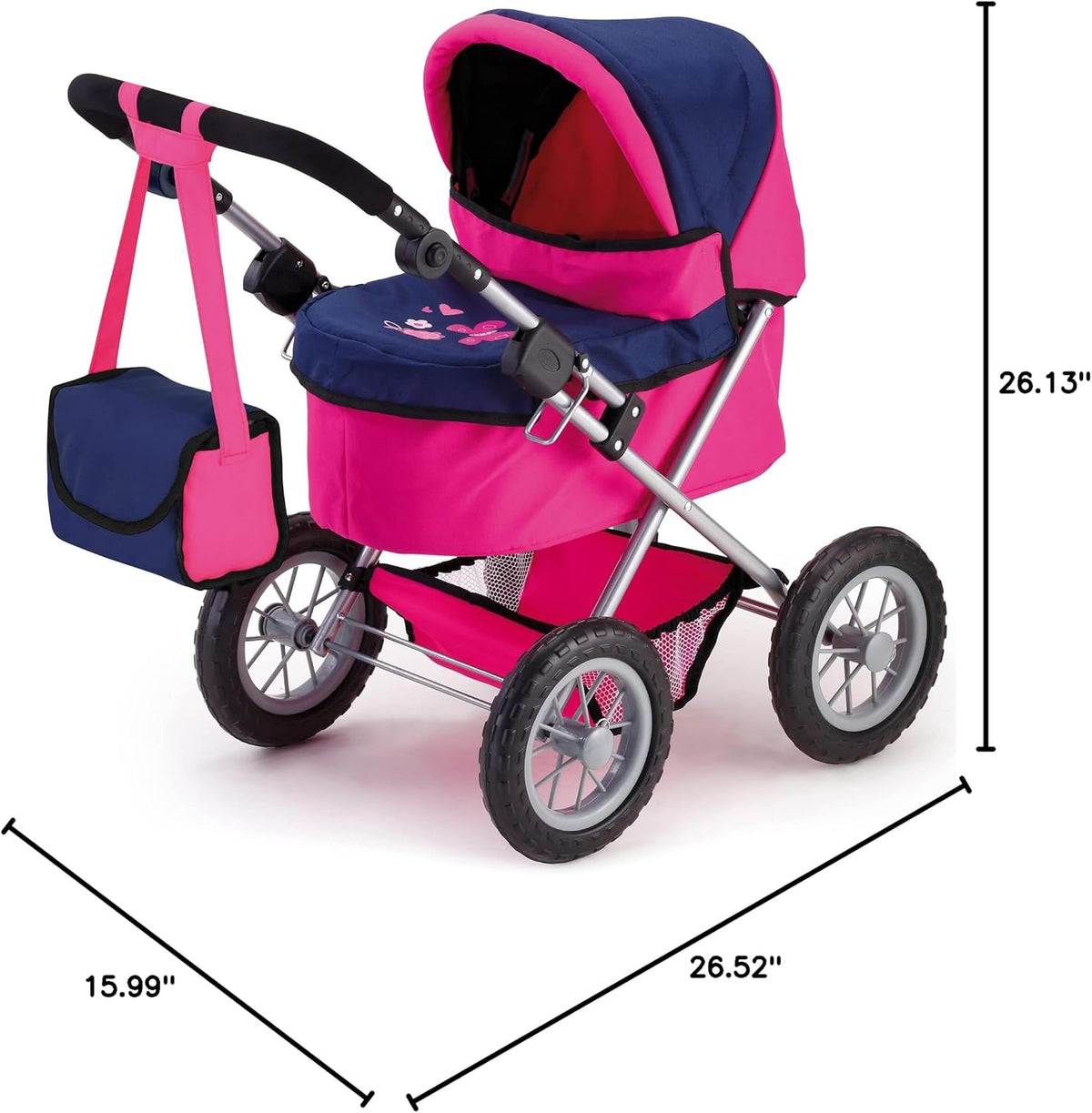Trendy Kids' Doll Stroller with Adjustable Handle - Blue