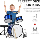 Best Choice Products 3-Piece Beginner Drum Set for Kids     BLUE