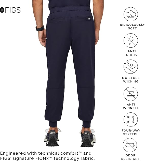 FIGS Tansen Jogger Scrub Pants for Men - Navy Blue - Size: Medium Tall