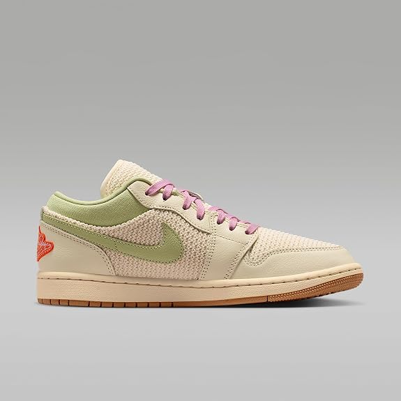 Air Jordan 1 Low SE Women's Shoes (Sail/Olive Aura/Pearl White/Iced Carmine) Size 9