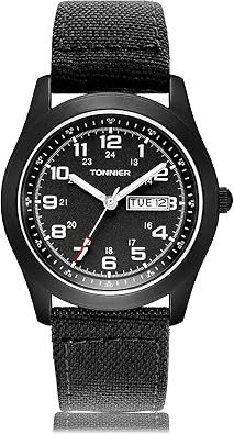 Tonnier Men's Weekender & Calendar Analog Canvas Strap Mans Watches (OPEN BOX)