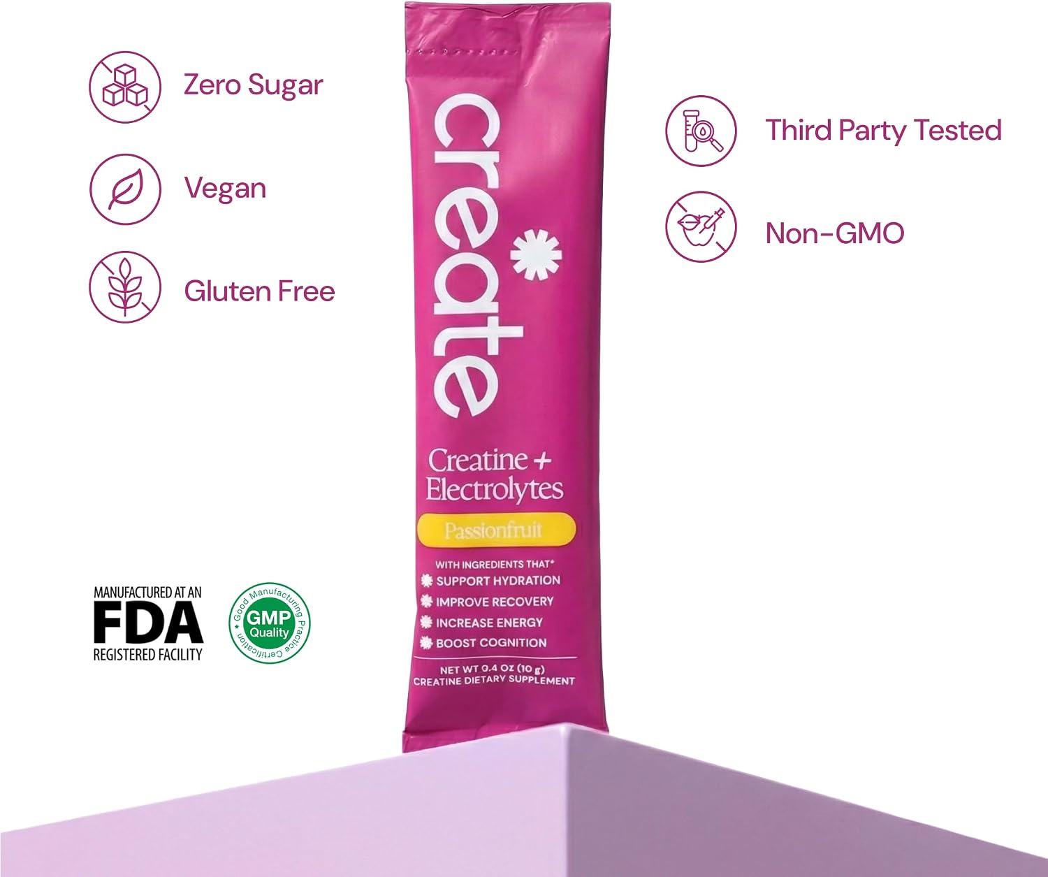 CREATE Creatine and Electrolytes - Passionfruit - 30 Sticks