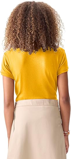 Classroom School Uniforms Short Sleeve Fitted Interlock Polo CR858X (Junior Girls) - Gold
