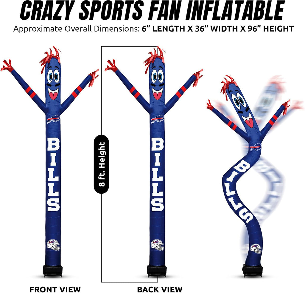 NFL Football Buffalo Bills Wacky Waving Inflatable Tube Guy with LED Lights & Built-in Blower