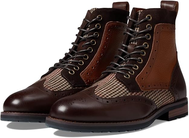Stacy Adams Men's Oswyn Wingtip Lace Up Boot - Brown Multi - Size 8.5 M