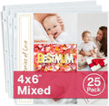 Dunwell 12x12 Scrapbook Page Protectors - 4x6 Mixed Photo Album Pages for 3-Ring Binder 25 PK
