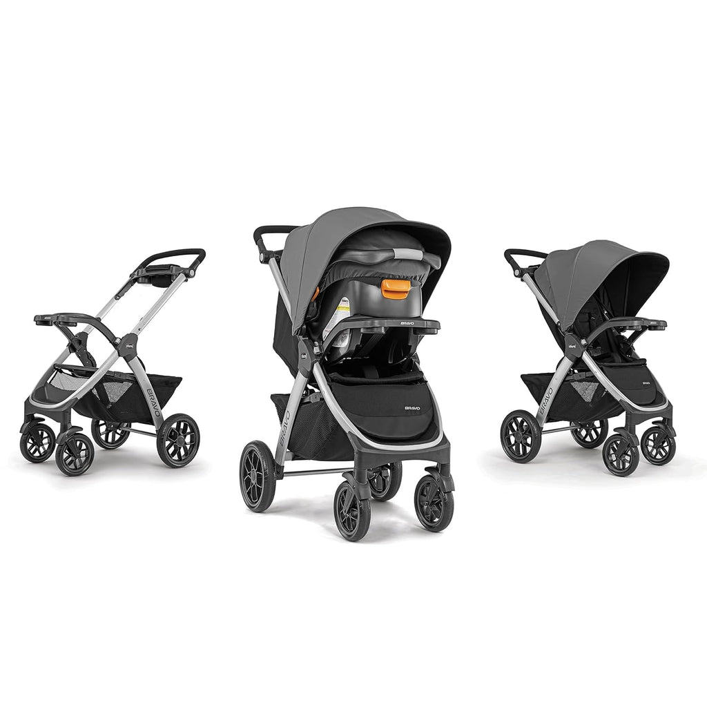 Chicco Bravo 3-in-1 Travel System, Quick-Fold Stroller with Car Seat