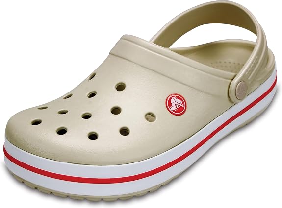 CROCS Unisex-Adult Crocband Clog - Stucco/Melon - W11/M9