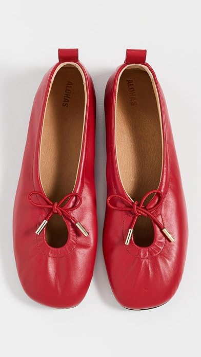 ALOHAS Women's Rosalind Ballet Flats in Red - 6.5