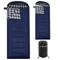 REDCAMP Flannel Sleeping Bag for Adults, Comfortable Cotton. (Navy Blue With 3lbs Filling) 1 Person up to 6 Feet