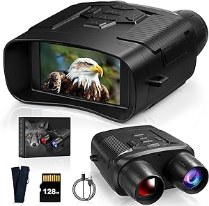 Night Vision Binoculars 4K Digital Infrared - 8x Zoom, 3 TFT HD Display, Long-Lasting 5000mAh -New