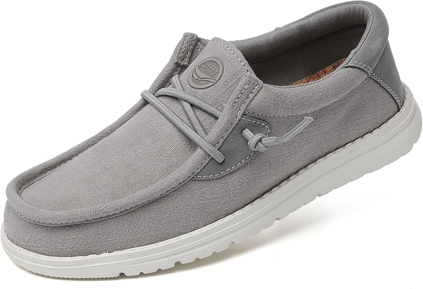 Grand Attack Linen Slip-on Walking Shoes for Women - Grey - Size: 10.5