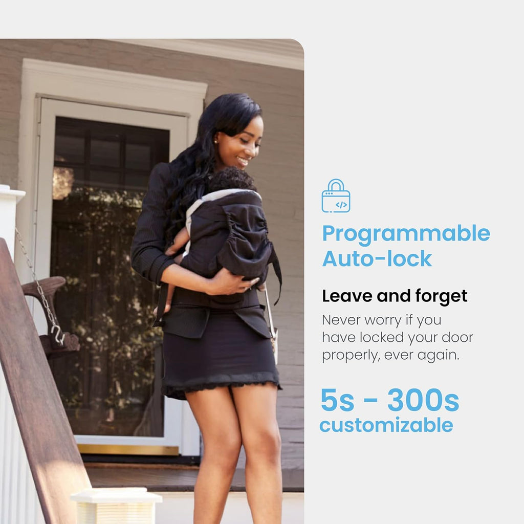 Lockly Secure Pro Zeno Series Smart Door Lock,Fingerprint Keyless Entry Door Lock for Front Door with Apple Home Key,Built-in Wi-Fi,Auto Lock, App Remote Control,IP65 Waterproof,Easy Installation