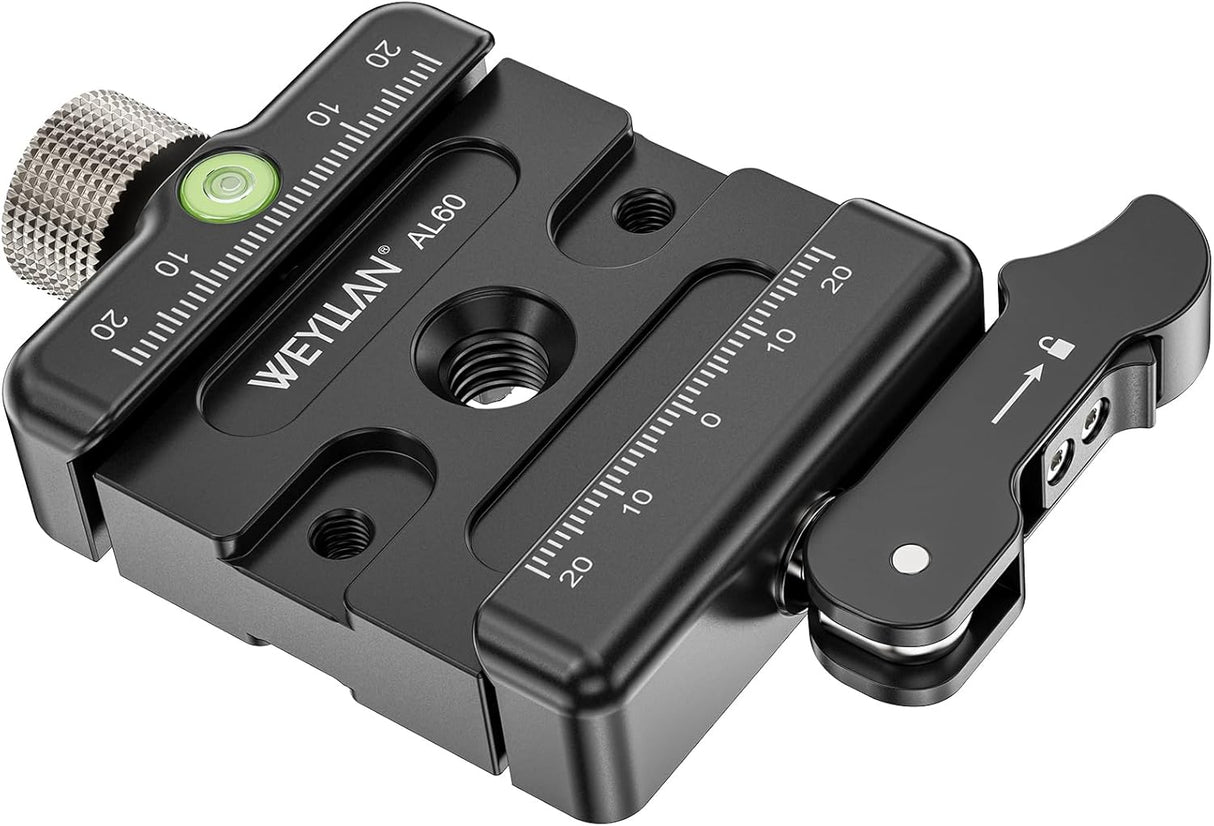 Arca Swiss Lever Lock Clamp for Magpul Mlok Bipod, Camera Quick Release Clamp Mlok Rail WEYLLAN AL60 All Metal Quick Release Plate Adapter for Tripod Ball Head, Knob Locking & Lever Locking