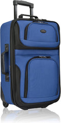 U.S. Traveler Rio Rugged Fabric Expandable Rolling Carry-on Luggage Set w/ Tote, BLUE, 2-Piece (21/10)