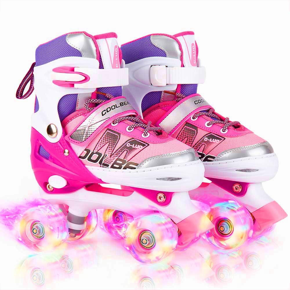 C-LUO Adjustable Roller Skates for Girls Size: Small (10-13)