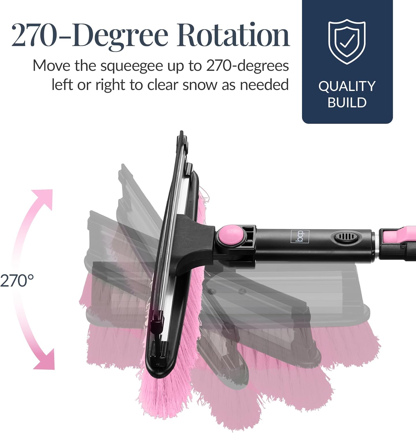Best Choice Products - 4 in 1 Snow Brush with Shovel, Ice Scraper & Squeegee w/Storage Bag - Pink