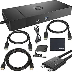 Dell WD19DCS WD19 DCS Performance Docking Station with Up to 210W Power Supply, Dock + ZoomSpeed HDMI Cable + 2 x ZoomSpeed DisplayPort Cables + Starter Bundle