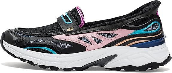 Skechers Women's Stamina Sport-Chrome Muse Hands-Free Slip-Ins, Black/Multi, Size 8.5
