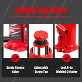 Jack Boss Bottle Jack 4-Ton (8,800 LBs) Welded Hydraulic Car Jack Red (NEW, OPEN BOX)